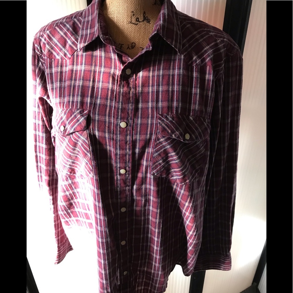 Plaid Snap Cowboy Shirt. Long sleeves w/snaps too!